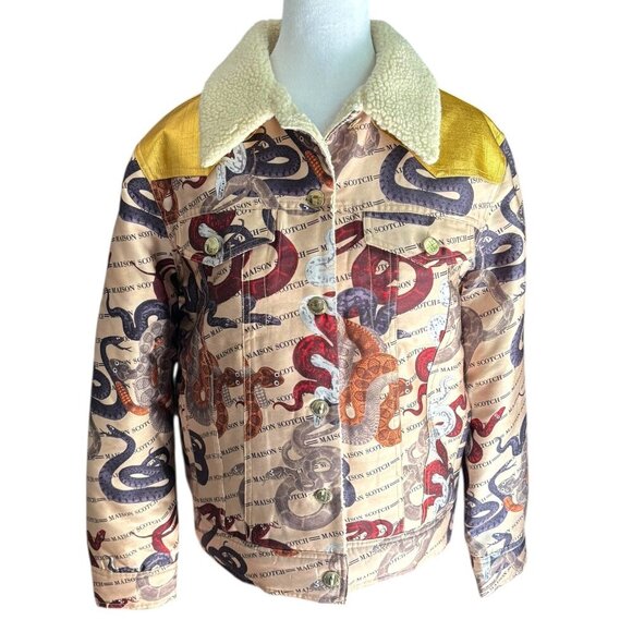 Scotch & Soda Jackets & Blazers - SCOTCH & S0DA Maison Bomber Jacket NWOT MultiColor Snakes with Gold Detail Sz S